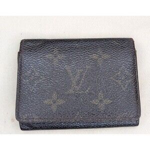 Authentic Louis Vuitton Monogram Business Card Holder Wallet Vintage Made in Fra